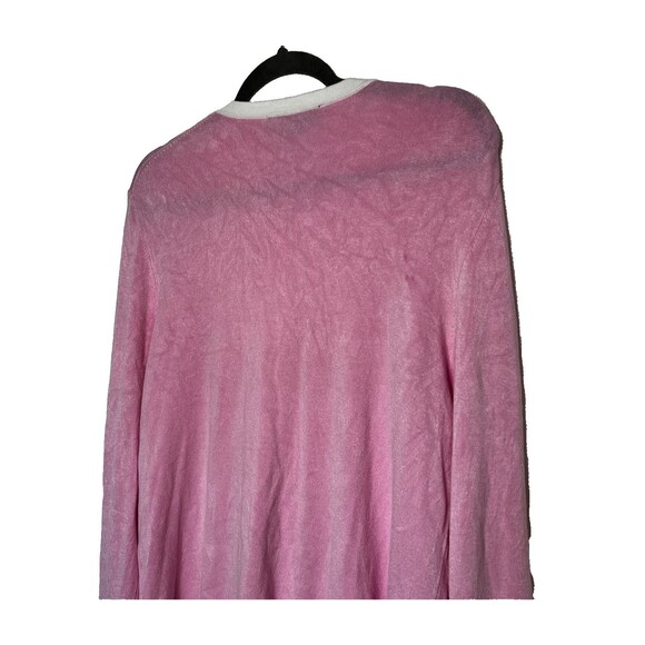 Zara Pink Contrast Trim Cardigan Sweater Coquette Preppy Lightweight Knit Size L - Picture 3 of 8